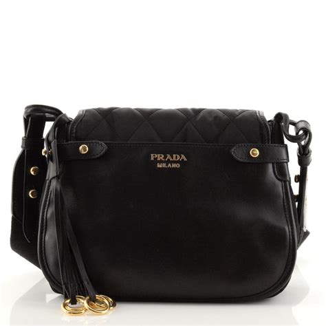 prada corsaire nylon|PRADA Nylon Calf Corsaire Bag Black 1434349 .